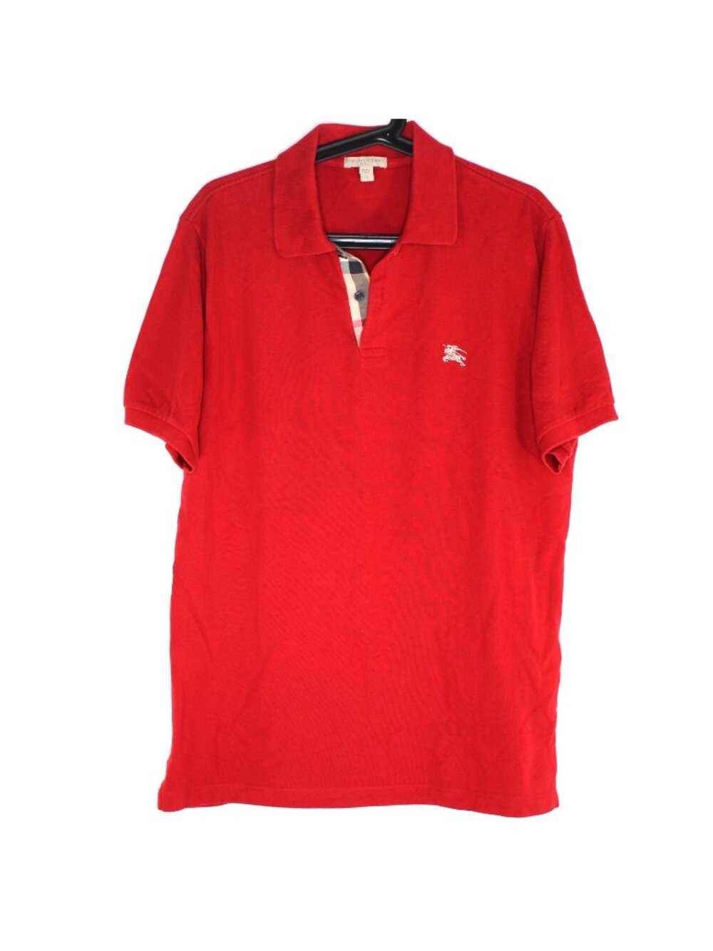 Burberry Brit Mens Medium Nova Plaid Embroidered Logo Polo Shirt Z5